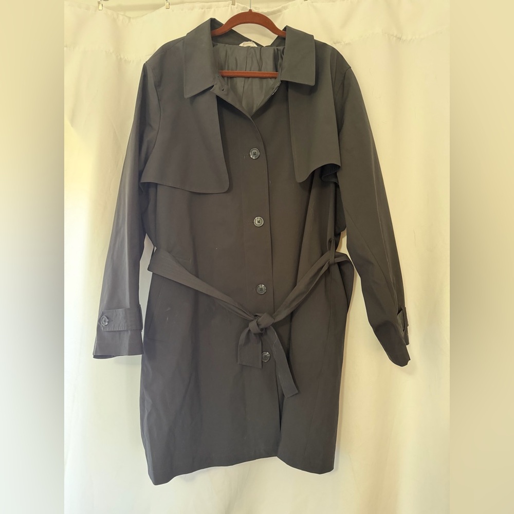 Women's black Belted Trench Coat